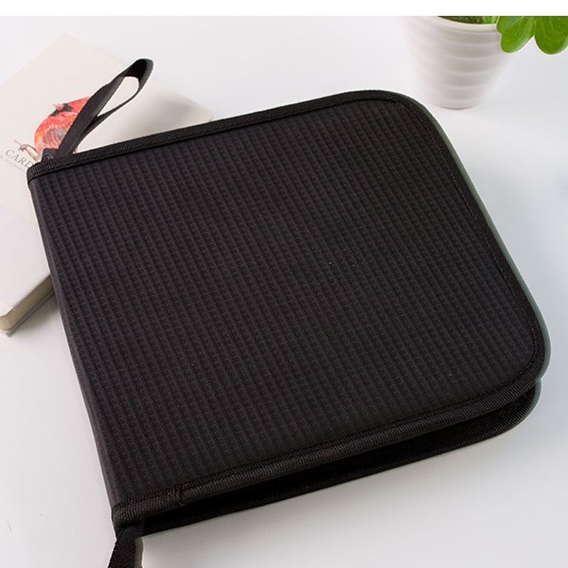 Túi Đựng Bút Bằng Vải oxford Màu Đen Có Khóa Kéo 36 / 48 / 72 / 120 Lỗ Chất Lượng Cao