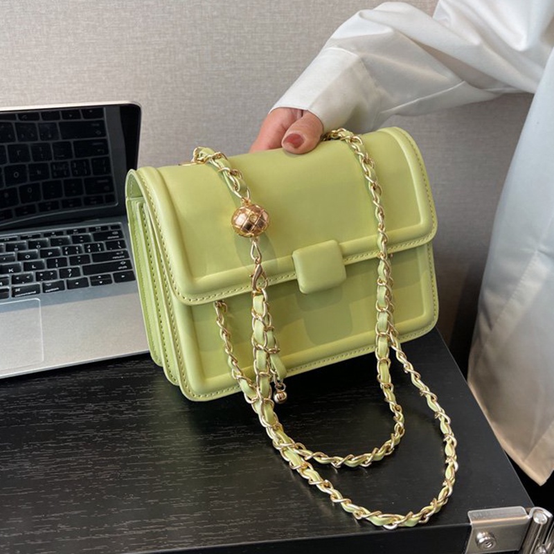 Túi Đeo Vai Hình Vuông Cỡ Nhỏ Màu macaron Màu Trơn Đơn Giản Thời Trang Cho Nữ