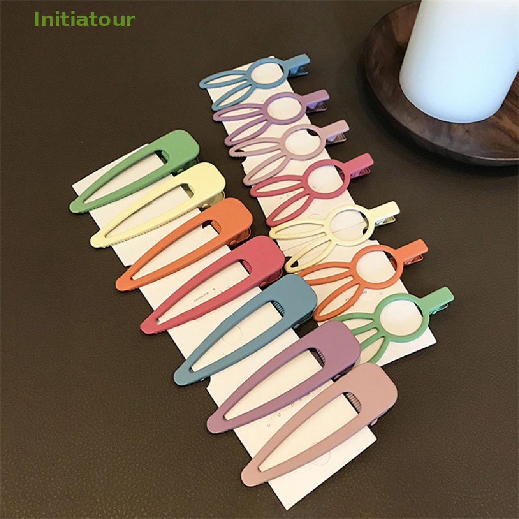 Set 7 Kẹp Tóc Hình Vuông / Trái Tim Nhiều Màu Sắc Dễ Thương Cho Nữ