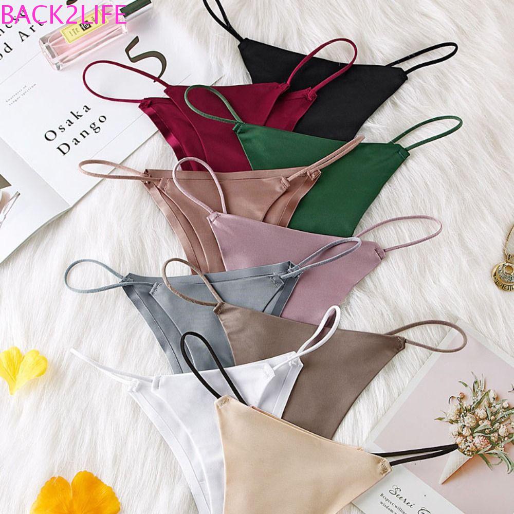 Quần Lót Không Đường May Thoáng Khí Màu Trơn Lưng Dây Tùy Chỉnh Kích Thước Cho Nữ 2life