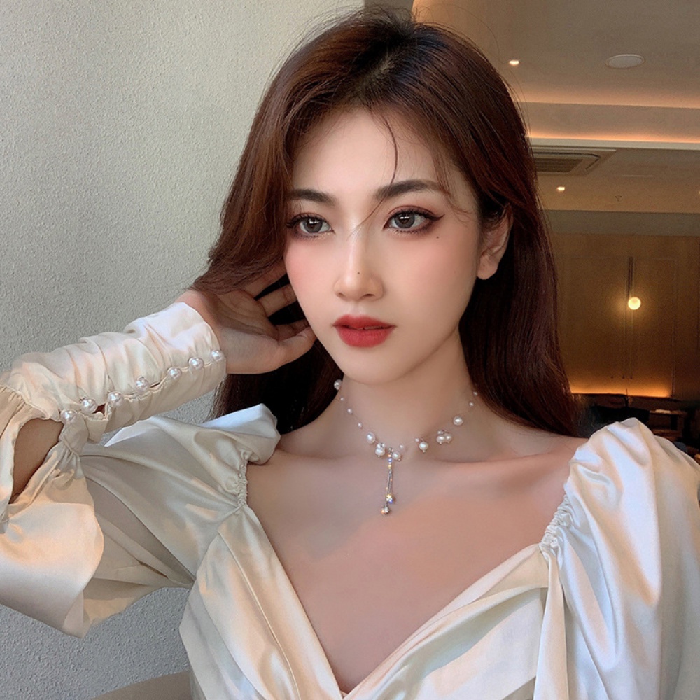 Vòng cổ Đính Ngọc Trai Nhân Tạo Sang Trọng Cho Nữ