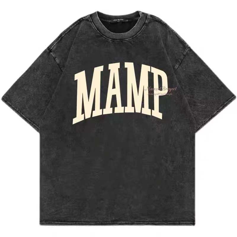 NRVP Áo Thun Đen 100% Cotton Tay Ngắn Dáng Rộng In Hoạ Tiết Độc Đáo