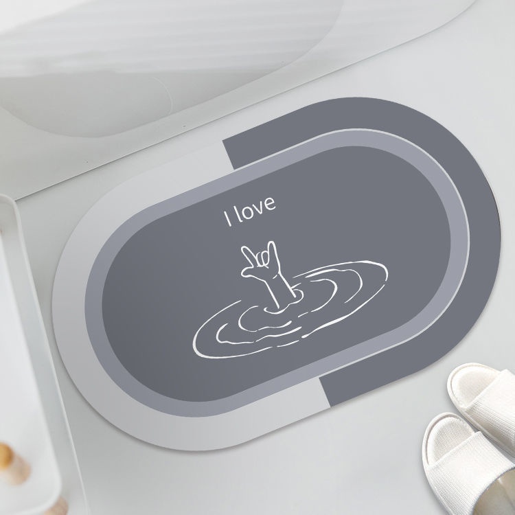 Thảm Lau Chân Phòng Tắm Silicon Siêu Thấm Hút Nước Chùi Đế Cao Su Chống Trơn Trượt Khách Sạn Cao Cấp 40x60 Cm