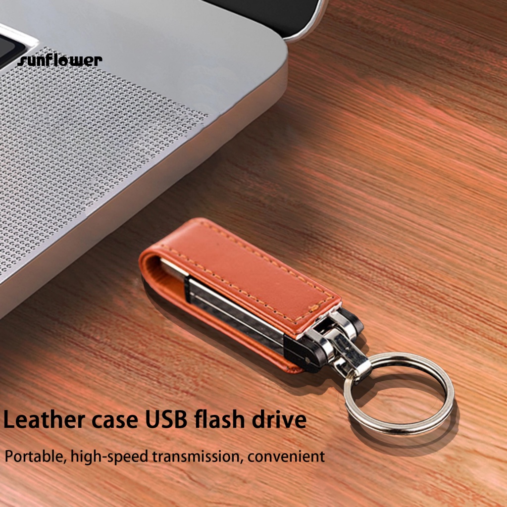 Usb2.0 4 / 16 / 32 / 64 / 128GB Vỏ Kim Loại Giả Da Đựng Chìa Khóa Tiện Dụng