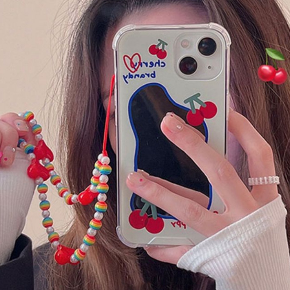 Ốp Điện Thoại TPU Mềm Chống Mồ Hôi Có Vòng Tay &amp; Gương Trang Điểm Cho IPhone 13 12 11 14 Pro Max XS XR 8 7 Plus