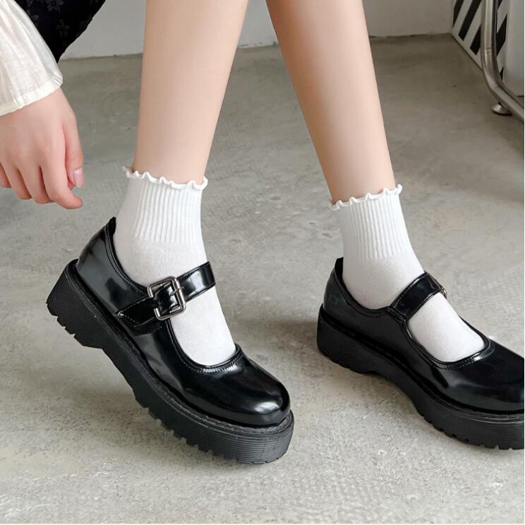 Vớ Cotton Cổ Thấp Màu Đen Trơn Đơn Giản Thời Trang Xuân Hè Cho Nữ