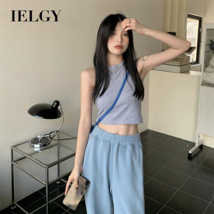 IELGY   Áo Sát Nách Thể Thao Phong Cách Pháp Thời Trang Cho Nữ