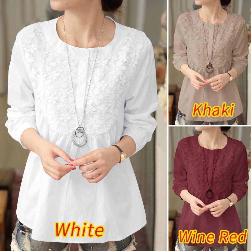 ZANZEA Áo Nữ Tay Dài Phối Ren Thời Trang Quyến Rũ