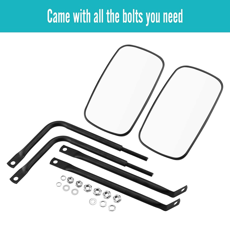 Bộ 2 Gương Chiếu Hậu Màu Đen Chống Rung Lắc Tháo Gỡ Nhanh Cho Jeep Wrangler 2007-2018 JK &amp; JL 2020 JT