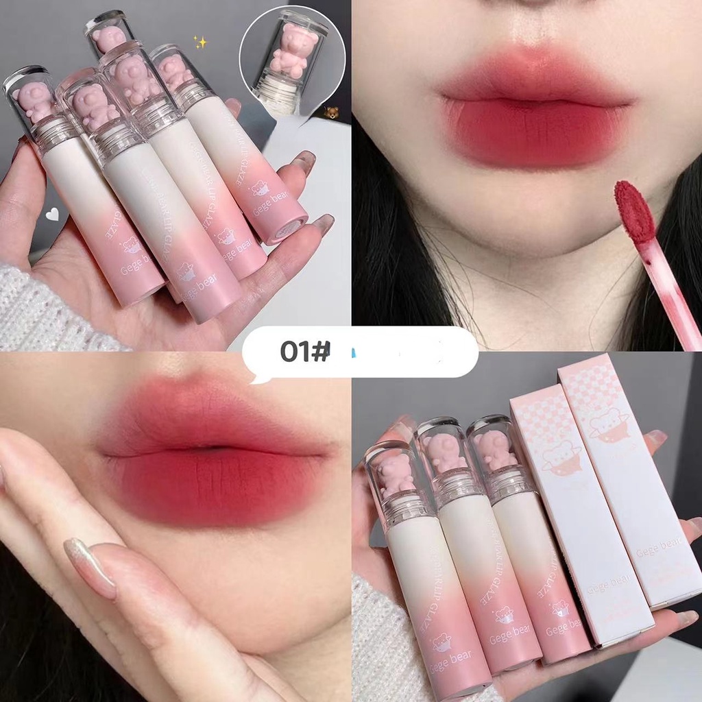 Son Môi Gegeborear Chống Thấm Nước Chất Lì Mềm Mịn Như Nhung Thiết Kế Vỏ Hình