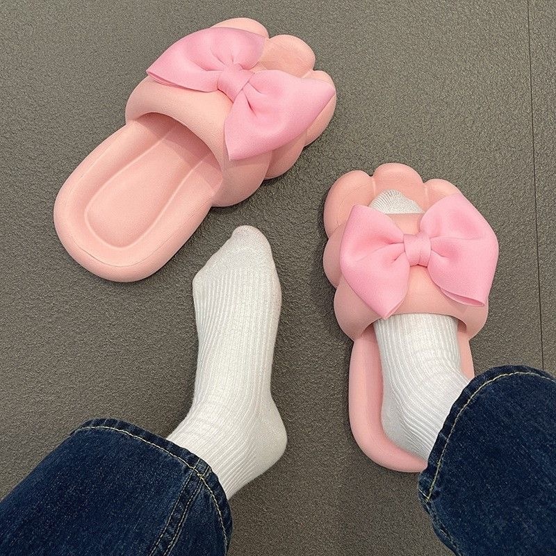 Dép Đính Nơ Thiết Kế Xinh Xắn Thời Trang Cho Nữ