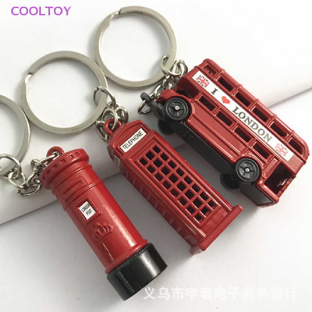 Cooltoy Đồ Chuốt Bút Chì Kim Loại Mini Màu Xanh Lá Đỏ Mô Hình Xe Buýt Châu Âu Vintage