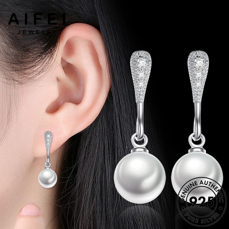 AIFEI JEWELRY 925 tai kiện thả bông dạng xỏ tròn bản Thời tua hình trang khuyên nữ nguyên sức ngọc khí quốc thời vành thật trai chất hàn bạc phụ E118
