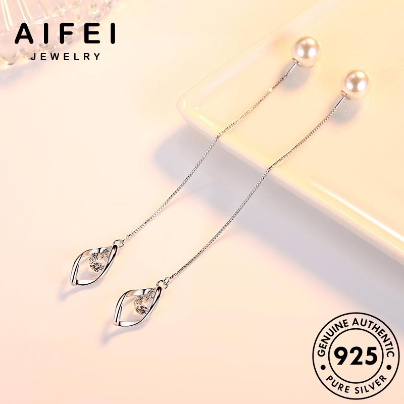 AIFEI JEWELRY nước nữ Thời chất nguyên khuyên bản trang kiện giọt thật quốc ngọc 925 tai bông bạc phụ sức trai khí hàn thời tua xỏ tròn vành E614