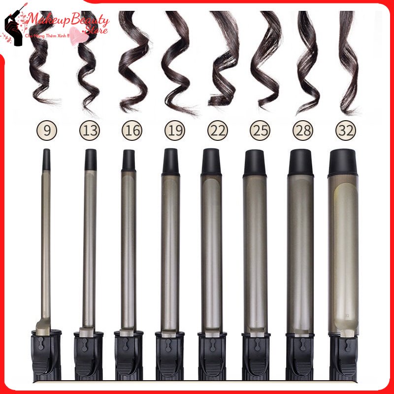 Máy Uốn Tóc Làm Xoăn Tự Động Xoay 360 Độ MS 387 - Nhiệt Độ Điều Chỉnh, Phi 28/32mm, Dây Chống Rối
