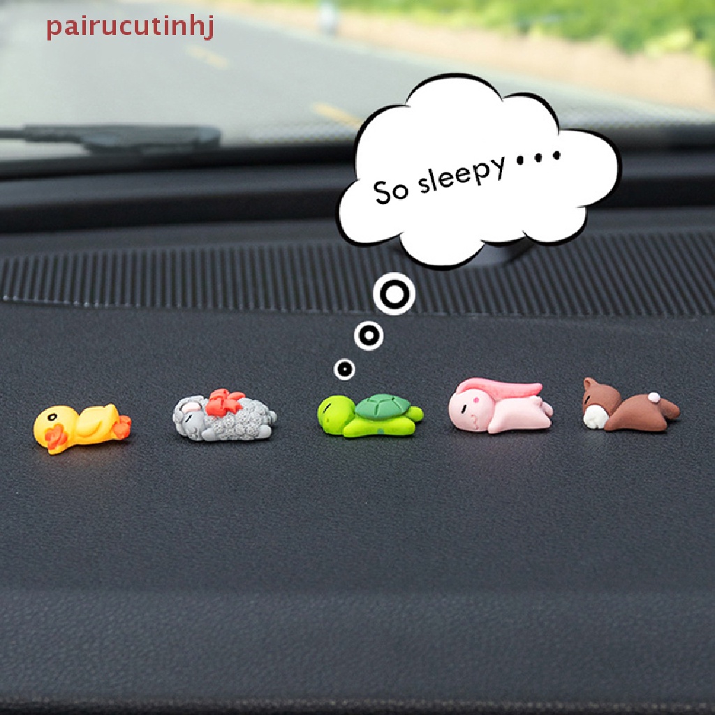 Đồ trang trí Động Vật Đang Ngủ Mini Bằng Nhựa Resin Dễ Thương Trang Trí Xe Hơi / Xe Máy