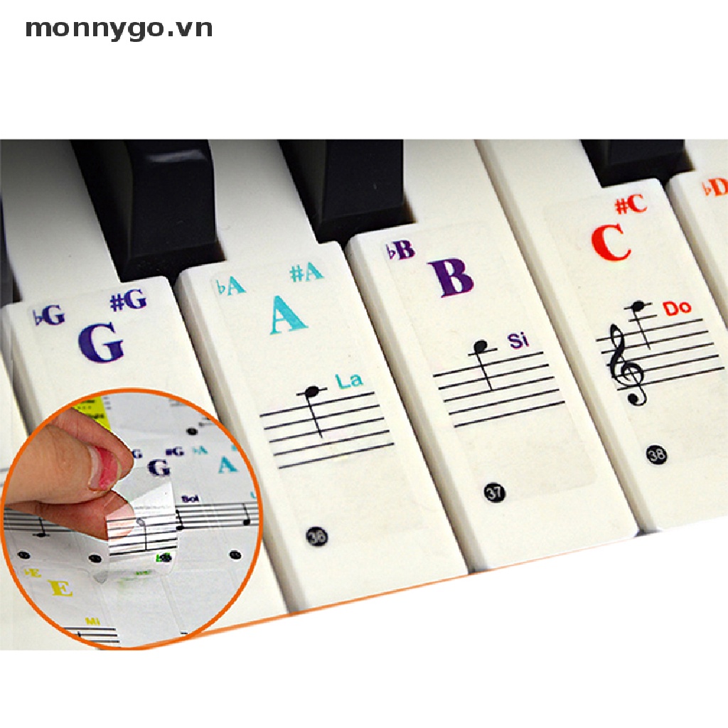 Miếng Dán Phím Đàn Piano Trong Suốt Nhiều Màu Sắc Cho Bé VN