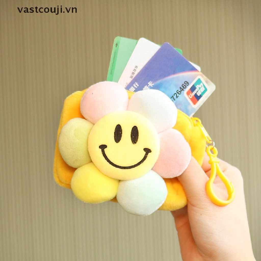 1 Túi Đựng Tai Nghe / Tiền Xu / Chìa Khóa Họa Tiết Hoa Cúc Nhỏ Màu Kẹo Ngọt Sáng Tạo