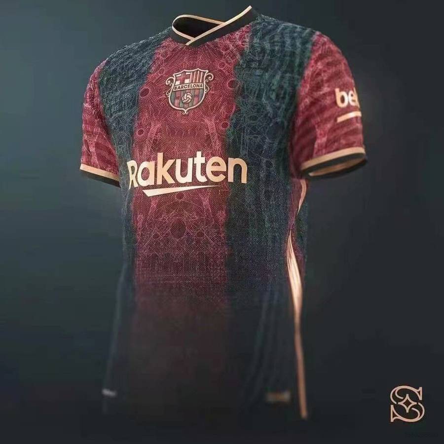 Áo Thun Thể Thao Dáng Rộng In Hình Barcelona Jersey Phong Cách Retro Cho Nam Và Nữ