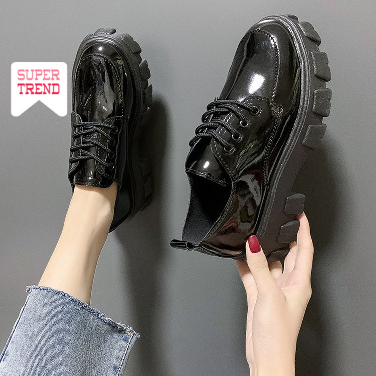 Giày Đế Dày Cột Dây Phong Cách Ulzzang Hợp Thời Trang Dễ Phối Đồ