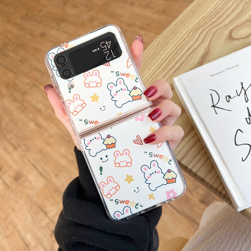 Ốp Điện Thoại Họa Tiết Gấu Dễ Thương Cho Samsung Galaxy Z Flip 4 Z Flip 3 Graffiti Samsung Z Flip4 Z Flip3