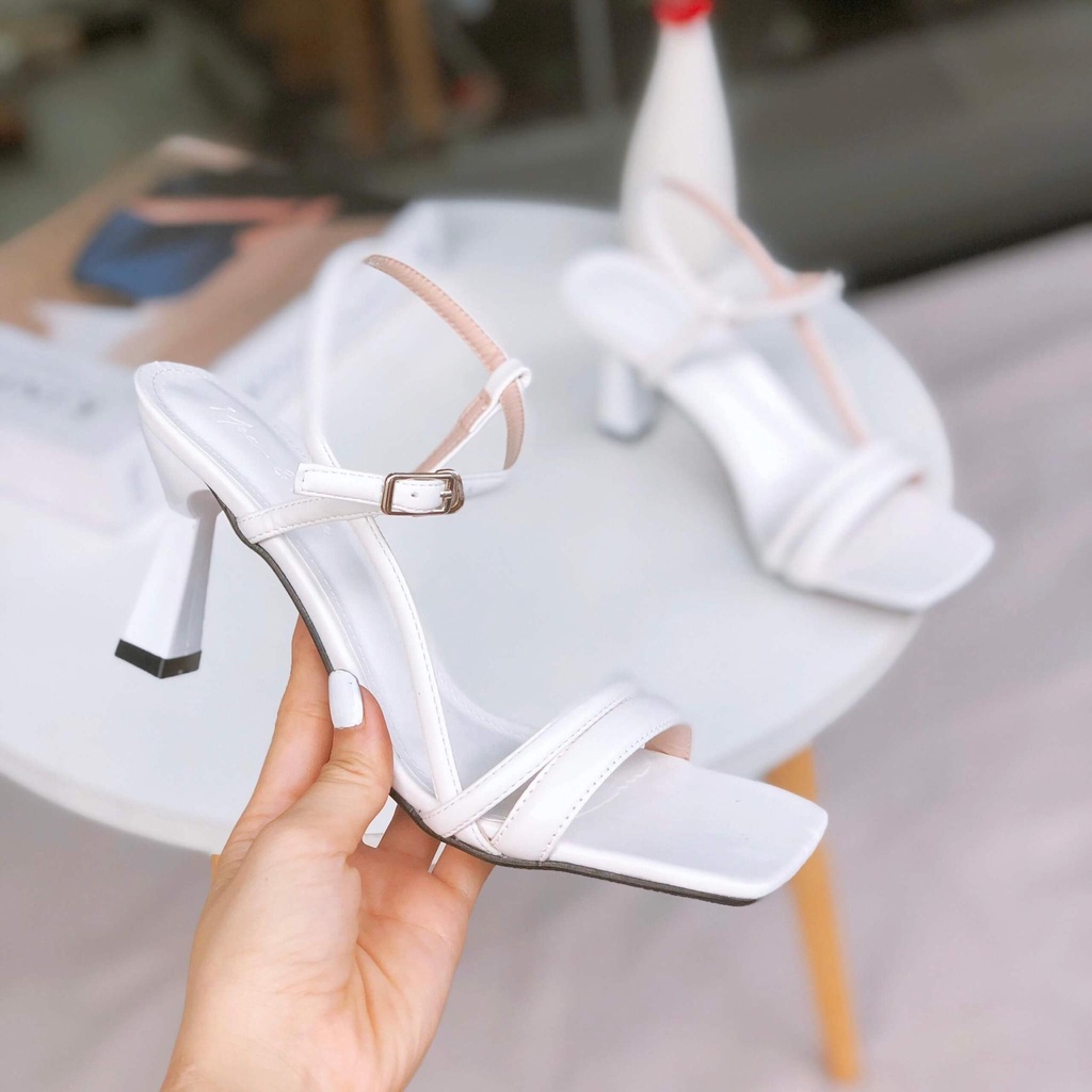 Sandal cao gót nữ 6 phân quai mảnh gót nhọn chắc chắn Giày Bánh Bèo mã Sandal13