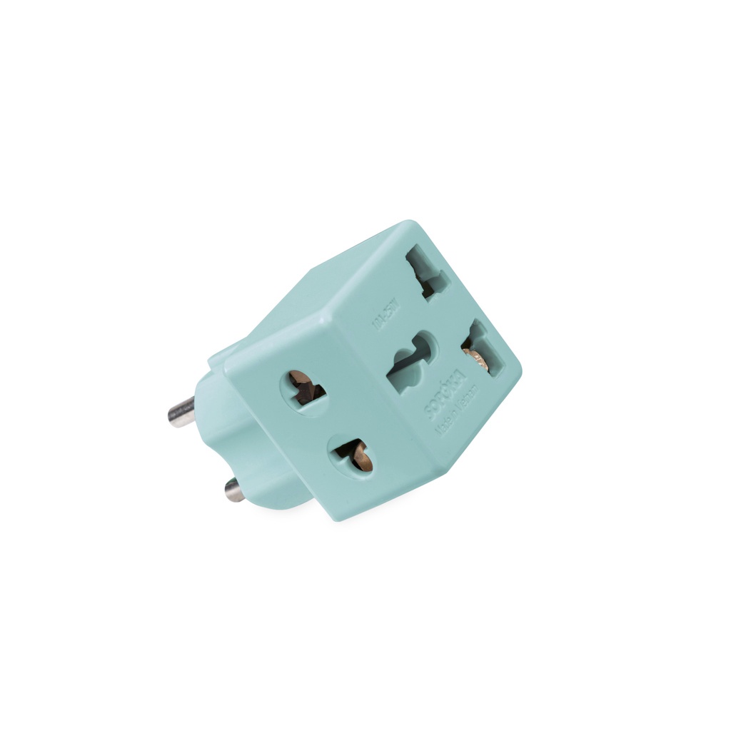 Ổ chia điện đầu nối thông minh P15 SOPOKA 1 chia 2 cửa có ổ cắm 3 chấu tiện lợi