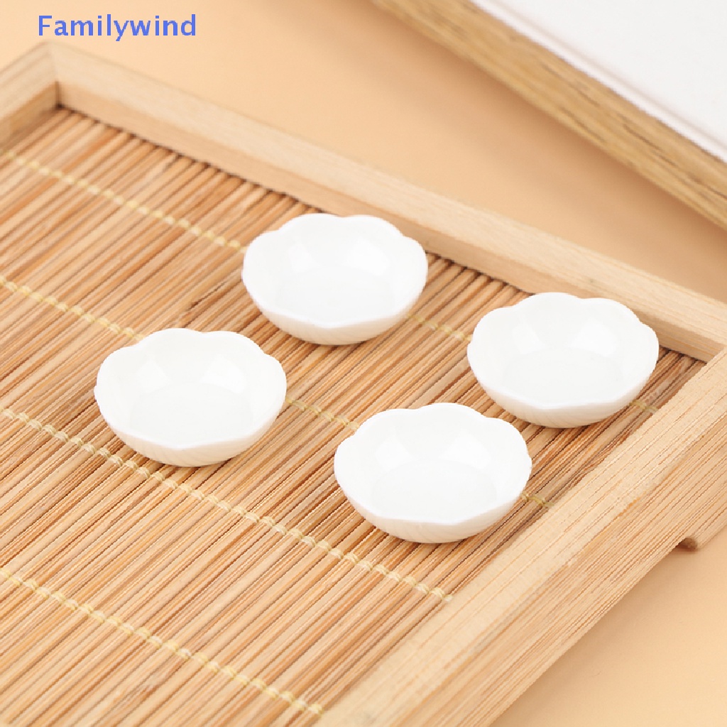 Set 4 Bát Ăn Súp Bằng Ren Trắng Tỷ Lệ 1: 12 Dùng Trang Trí Nhà Búp Bê