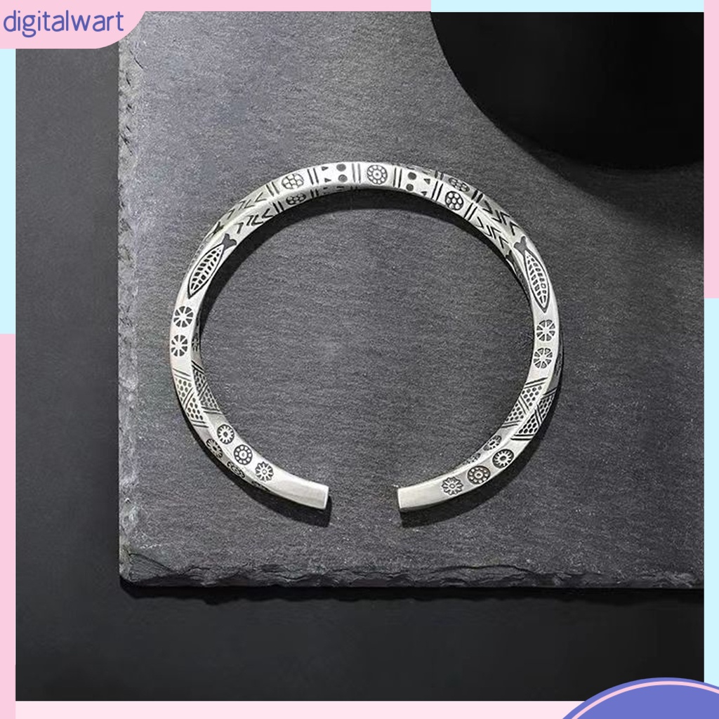 Vòng Đeo Tay Dạng Hở Màu Bạc Phong Cách Boho Màu Sắc Tùy Chỉnh Thời Trang Cho Nam [DIL]