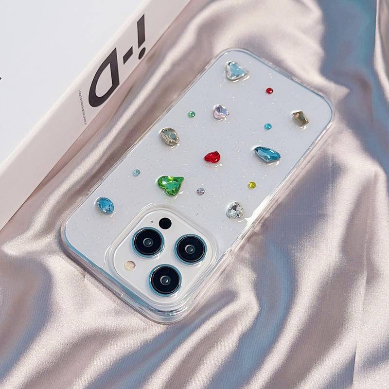 Ốp Điện Thoại Silicon Mềm Đính Đá Giả Lấp Lánh Cho iPhone 14 13 12 11 Pro MAX Plus Mini X XS MAX XR 7 8 Plus SE 2022 2020