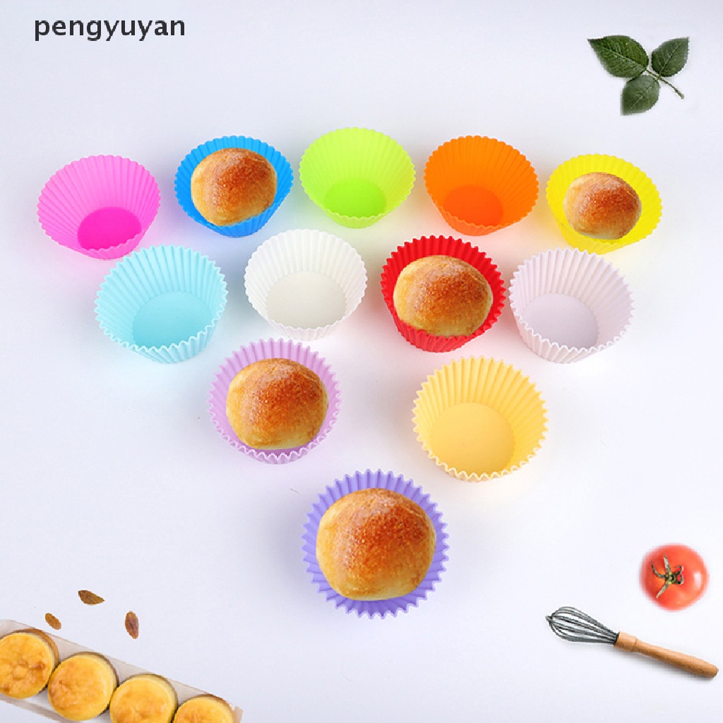 Khuôn Silicone Làm Bánh Muffin / Cupcake Hình Tròn Tiện Dụng