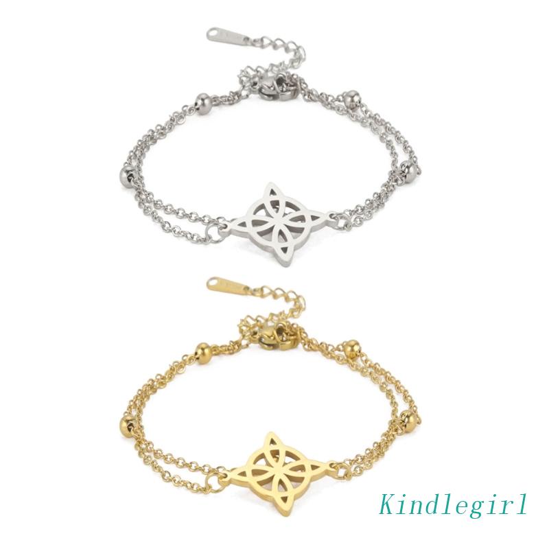 Vòng Tay Thắt Nút Bằng Thép Không Gỉ Mặt Phù Thủy Cho Nam Và Nữ