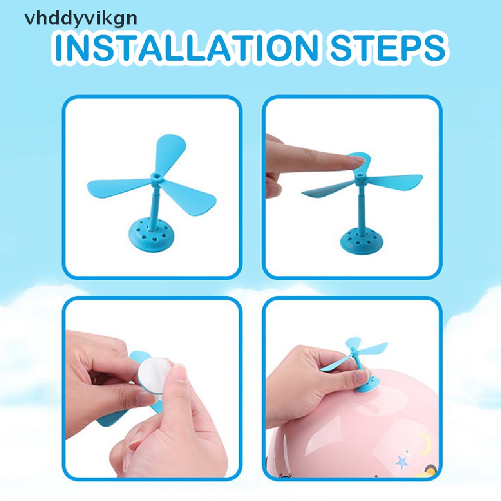 Quạt Nhỏ Bằng Tre Tự Dính Gắn Nón Bảo Hiểm Xe Máy Sáng Tạo