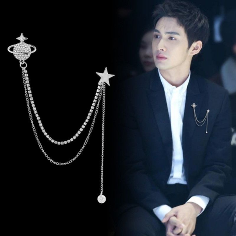 Trâm Cài Áo Dây Xích Tua Rua Hình Hành Tinh Đơn Giản Sang Trọng Phong Cách retro Phù Hợp Với Nam Và Nữ st