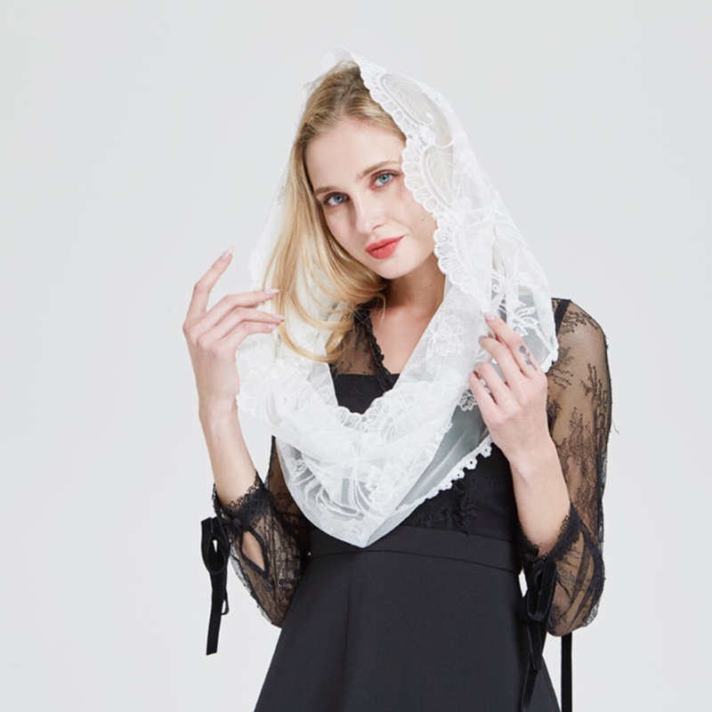 Mạng Che Mặt Phối Ren Phong Cách Công Giáo Dành Cho Nữ