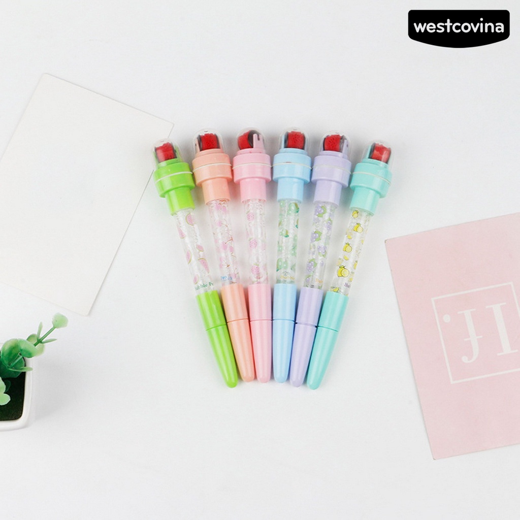 [COD]♪Bút Mực Gel Đa Năng 4 Trong 1 in Họa Tiết Trái Cây Hoạt Hình Dễ Thương