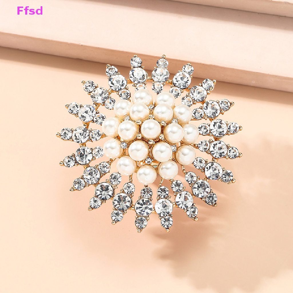 {Ffsd} Nhẫn Đính Đá Zircon Hoa Trắng Thanh Lịch Phụ Kiện Trang Sức Dành Cho Nữ Dự Tiệc Đính Hôn Hàn Quốc Lớn Làm Quà Tặng Bán Chạy