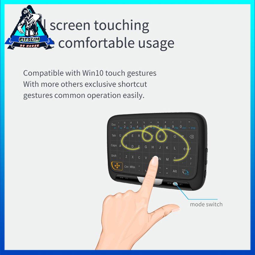 Chuột Không Dây H18 + Bàn Phím Mini Cảm Ứng Toàn Màn Hình Qwerty 2.4Ghz Di Có Chức Năng Đèn Nền Cho Smart TV