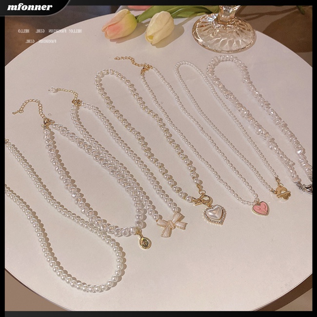 Vòng cổ Đính Ngọc Trai Phong Cách Hàn Quốc Sang Trọng Cho Nữ