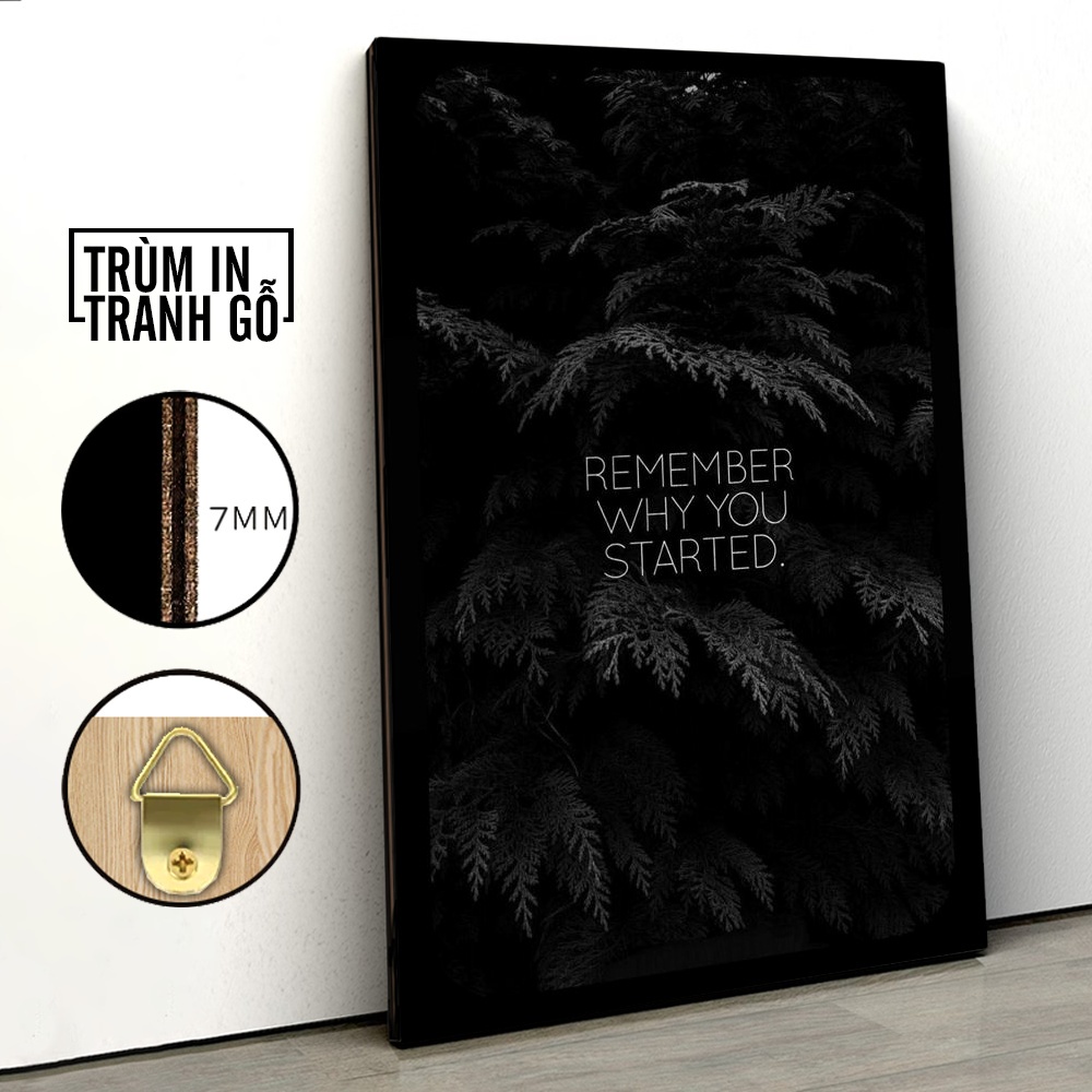 Tranh in gỗ trang trí nội thất Wrightz Câu Nói Động Lực Phông Nền Rừng Cây decor phòng ngủ phòng khách văn phòng