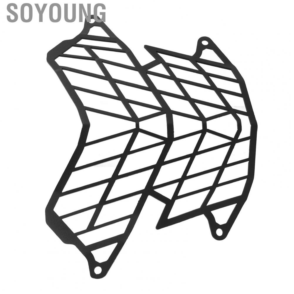 Soyoung Headlamp Guard Motorcycle Headlight Grille Stylish Look Carbon Steel for TENERE700 2019 Onwards