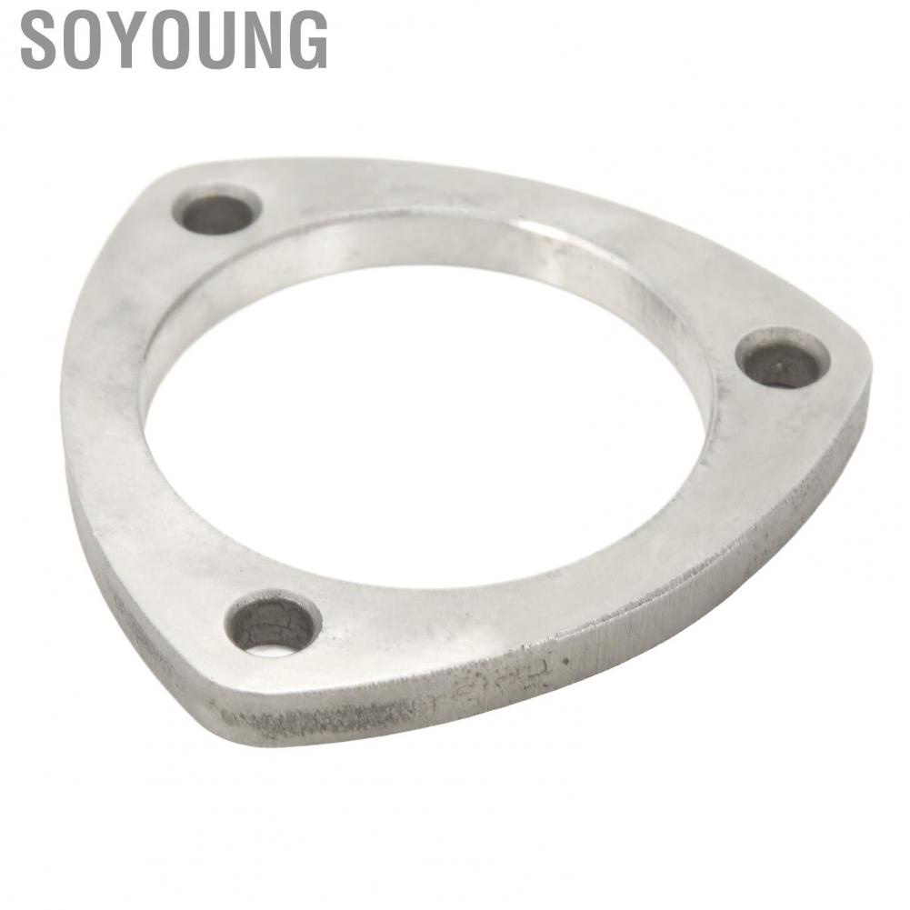 Soyoung 3 Bolt Exhaust Flange  Adapter Rustproof 3in Universal Steel Alloy for Header