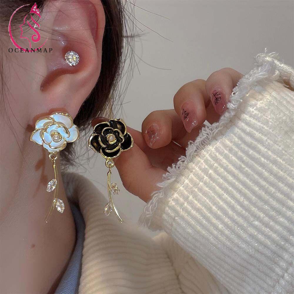 Bông Tai Dáng Dài Hình Hoa Phong Cách Retro Ngọt Ngào Cho Nữ