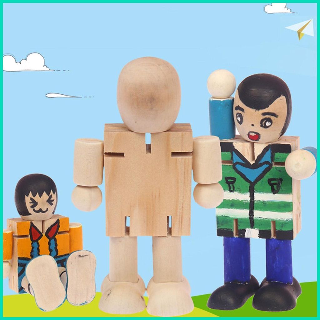 Đồ Chơi Rối Khớp Nối Graffiti Hoạt Hình Màu Trắng Trang Trí Nhà Cửa Phòng Trẻ Em DIY