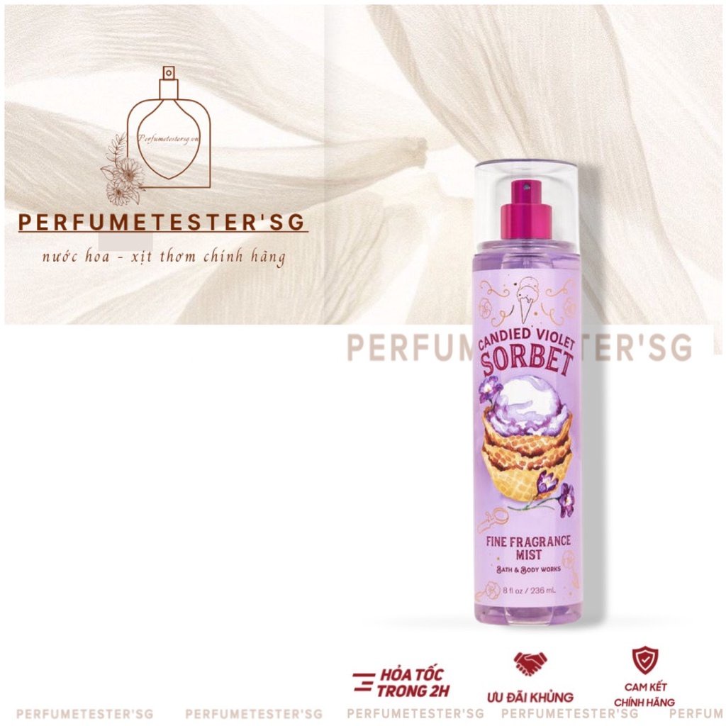 Xịt thơm toàn thân Bath & Body Works mùi Candied Violet Sorbet -𝒑𝒆𝒓𝒇𝒖𝒎𝒆𝒕𝒆𝒔𝒕𝒆𝒓