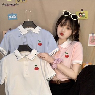 SUGEMIUSI Hàng Mới Về  Áo Sơ Mi Ngắn Tay Cổ Vuông Họa Tiết Hoa Phong Cách Mori Mới Mùa Hè Cho Nữ
