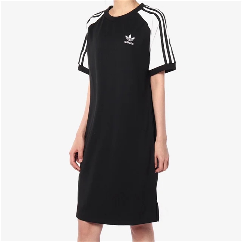 Chân Váy Chữ A Thêu Logo Adidas 100% Phối Màu Cá Tính Thời Trang Cho Nữ
