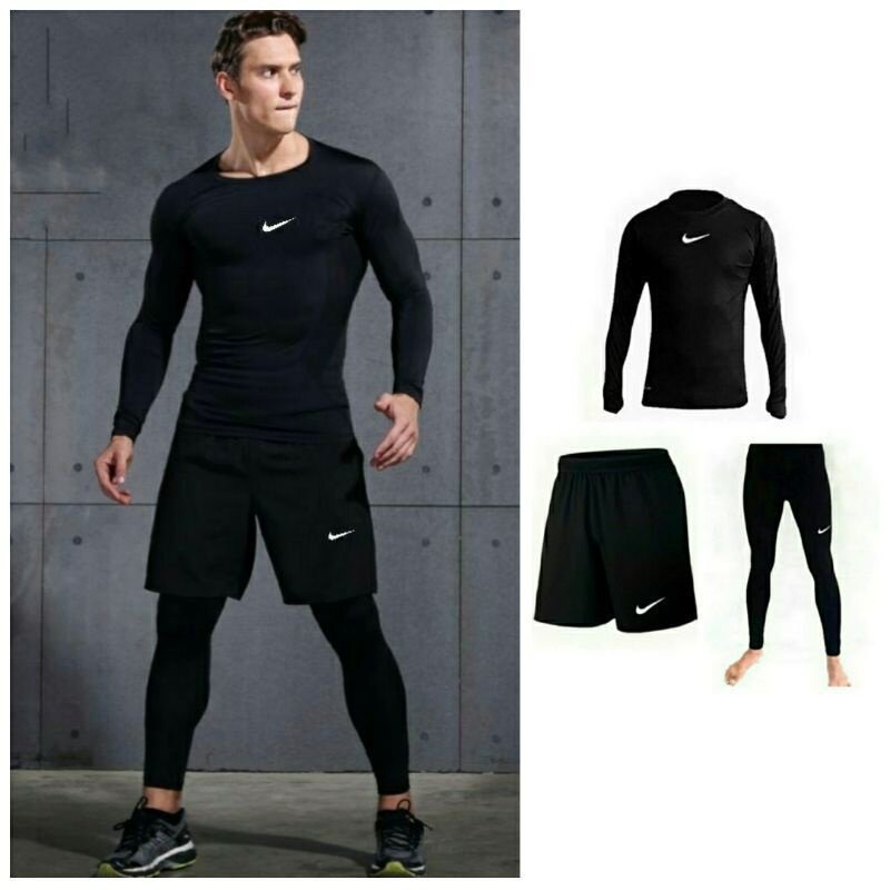 Bộ Áo + Quần Short + Khuy Măng Sét 3 Trong 1 Thời Trang Thể Thao Cho Nam