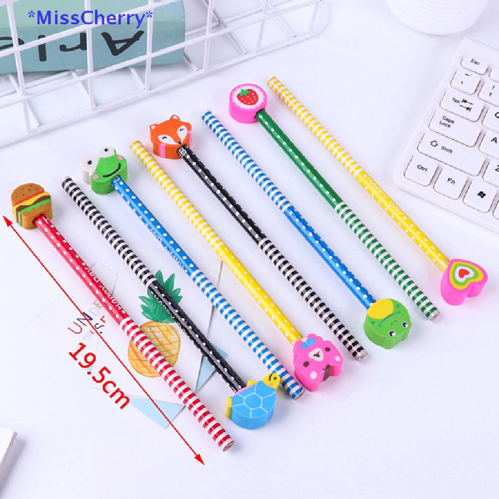 Set 10 Bút Chì 2 Trong 1 in Hình Động Vật Hoạt Hình Đáng Yêu Dành Cho Trẻ Em Mới