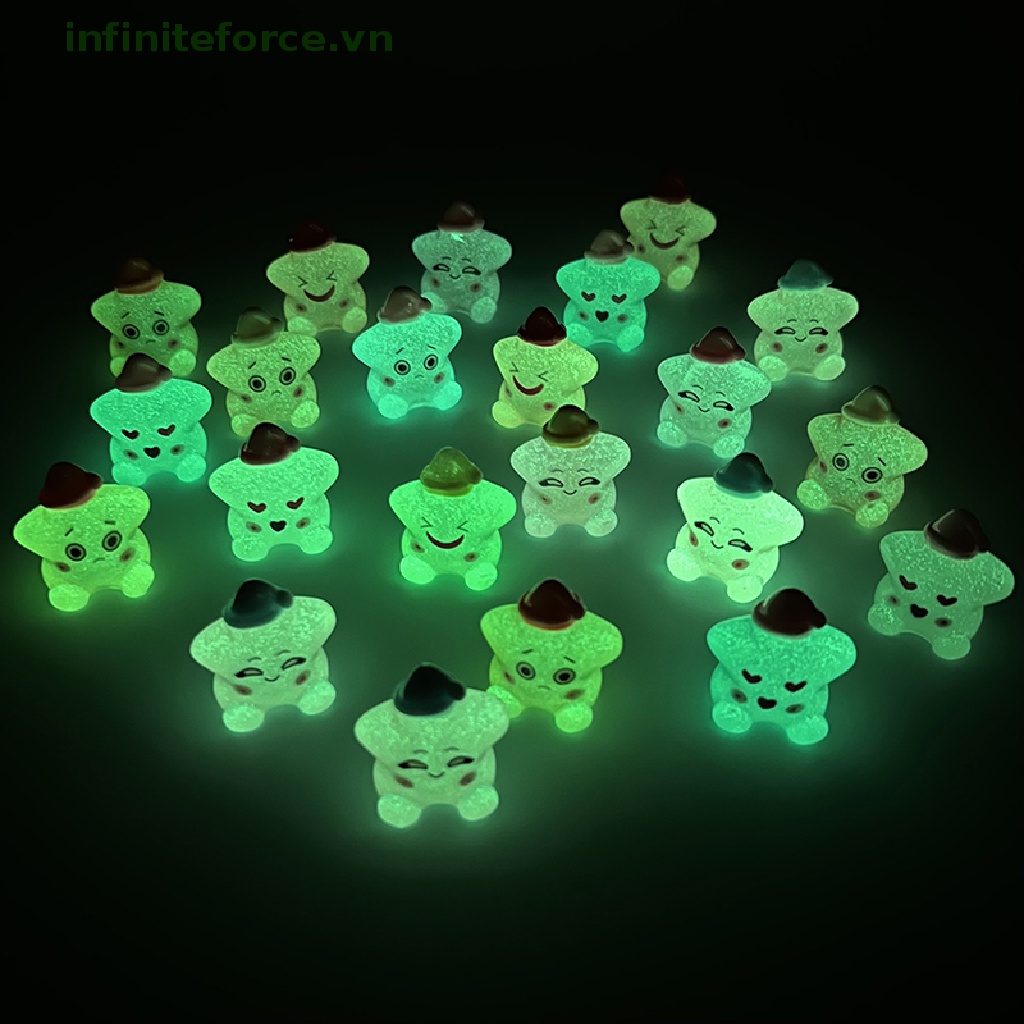 Set 2 Ngôi Sao Dạ Quang Mini Bằng Nhựa Resin Dễ Thương Dùng Trang Trí